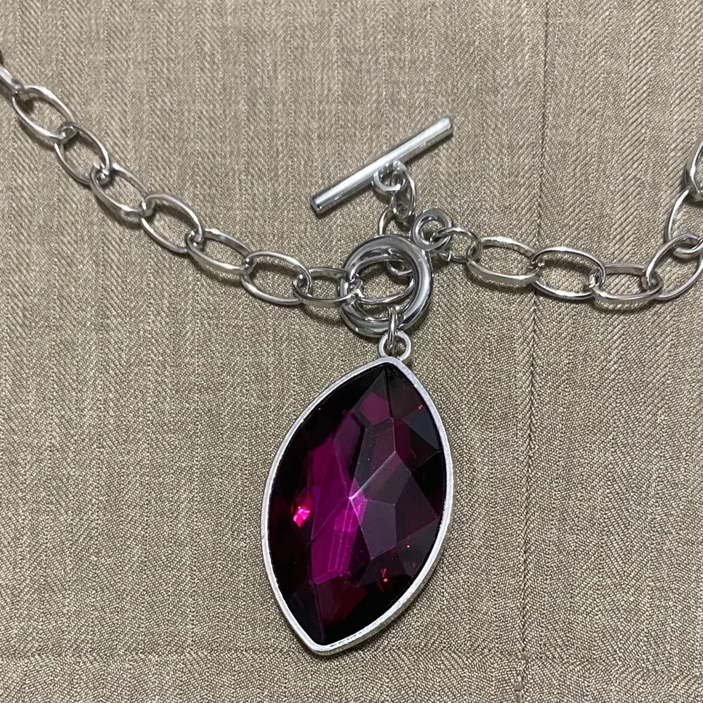 Paparazzi Silver Necklace with Deep Purple Accents - Picture 3 of 5